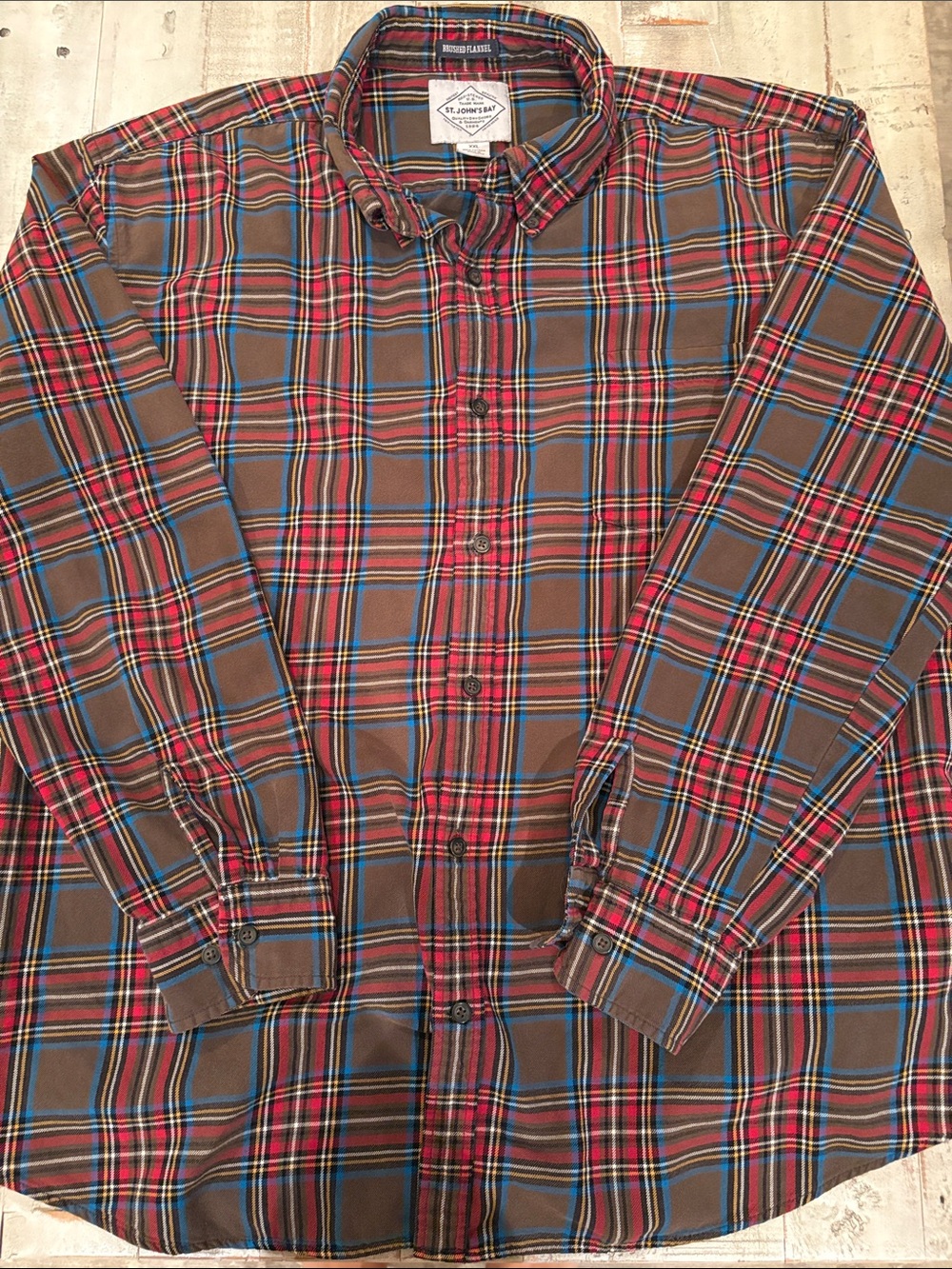 St. John’s Bay Plaid Brushed Flannel Button Down